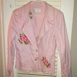 Pink distressed jacket